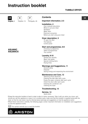 Ariston ASL800C Folleto De Instrucciones