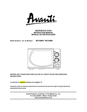 Avanti MO758MW Manual De Instrucciones