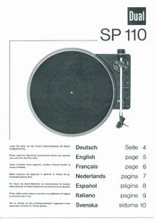 Dual SP 110 Instrucciones De Manejo