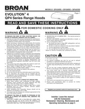Broan EVOLUTION 4 QP430SS Manual Del Usuario