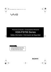 Sony VAIO VGN-FS700 Serie Manual De Instrucciones