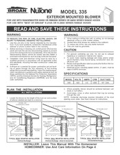 Broan-NuTone 335 Manual Del Usuario