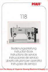 Pfaff 118 Instrucciones De Servicio