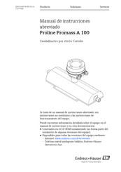 Endress+Hauser Proline Promass A 100 Manual De Instrucciones Abreviado