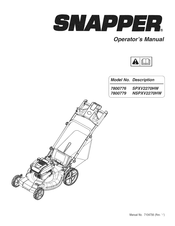 Snapper 7800779 Manual Del Operador