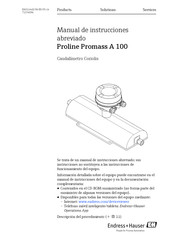 Endress+Hauser Proline Promass A 100 Manual De Instrucciones Abreviado