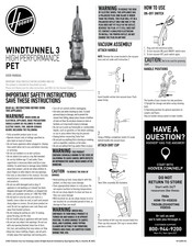 Hoover WINDTUNNEL 3 HIGH PERFORMANCE PET Manual Del Usuario