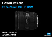 Canon USM IS L/4f mm24-70E Instrucciones