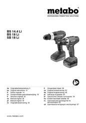 Metabo SB 18 Li Manual Original