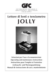 GFC JOLLY Manual De Instrucciones De Uso Y Mantenimiento