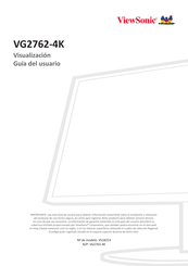 ViewSonic VG2762-4K Guia Del Usuario