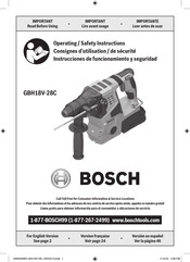 Bosch GBH18V-28C Instrucciones De Funcionamiento Y Seguridad