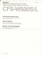 Sony CFS-W500S/L Manual De Instrucciones