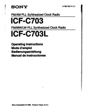 Sony ICF-C703 Manual De Instrucciones