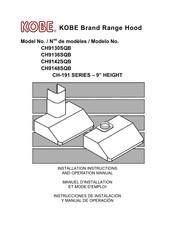 Kobe Range Hoods CH9130SQB Instrucciones De Instalación Y Manual De Operación