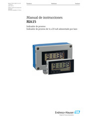 Endress+Hauser RIA15 Manual De Instrucciones