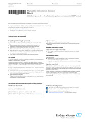 Endress+Hauser RIA15 Manual De Instrucciones Abreviado