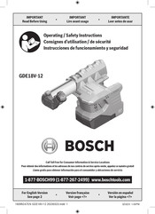 Bosch GDE18V-12 Instrucciones De Funcionamiento Y Seguridad