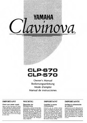 Yamaha Clavinova CLP-570 Manual De Instrucciones