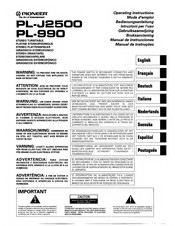 Pioneer PL-J2500 Manual De Instrucciones