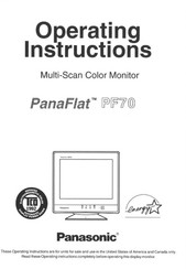 Panasonic PanaFlat PF70 Manual Del Usuario