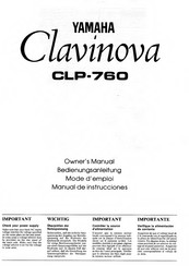 Yamaha Clavinova CLP-760 Manual De Instrucciones