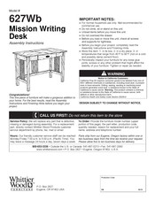 Whittier Wood Furniture Mission 627Wb Instrucciones De Ensamblaje