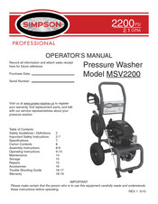 Simpson PROFESSIONAL MSV2200 Manual Del Operador