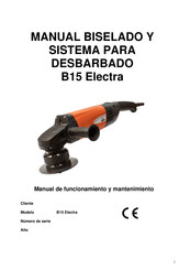 BEVELER B15 Electra Manual De Funcionamiento Y Mantenimiento