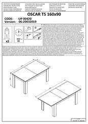 Forma Ideale OSCAR TS 160x90 UP 00420 Instrucciones De Montaje