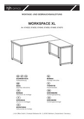 hjh OFFICE WORKSPACE XL 674070 Instrucciones De Montaje