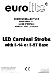 EuroLite LED Carnival Strobe E-14 Base Manual Del Usuario