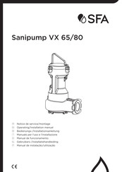 SFA Sanipump VX 65-170/120.2 Manual De Funcionamiento