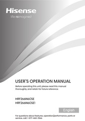Hisense HRF266N6CSE1 Manual De Operación Del Usuario