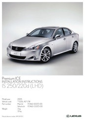 Lexus PZ462-C0373-00 Manual De Instrucciones