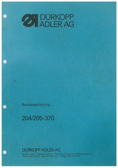 DURKOPP ADLER 205-370 Manual Del Usuario