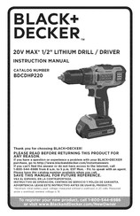 Black and Decker Lithium BDCDHP220 Manual De Instrucciones