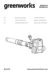 GreenWorks BPB60L03 Manual Del Operador