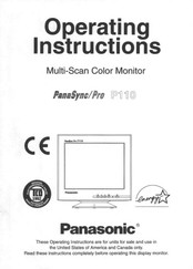 Panasonic PanaSync / Pro P110 Instrucciones De Operación