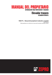 Zepro 78827TL Manual Del Propietário