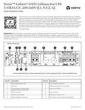 Vertiv Liebert GXT5LI-6000GVRT3UXLN Guía De Instalación Rápida