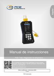 PCE Instruments PCE-T 420 Manual De Instrucciones