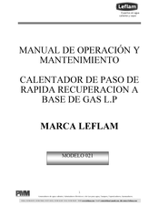 Leflam 021 Manual De Operación Y Mantenimiento