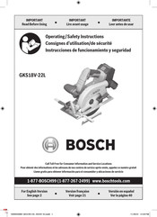 Bosch GKS18V-22L Instrucciones De Funcionamiento Y Seguridad