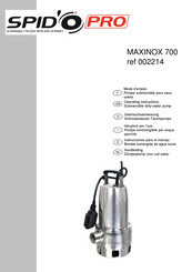 SPIDO PRO MAXINOX 700 Instrucciones Para El Manejo