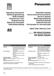 Panasonic RP-SDUC32GAK Instrucciones De Funcionamiento