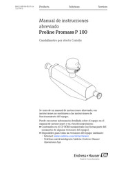 Endress+Hauser Proline Promag P 100 Manual De Instrucciones Abreviado