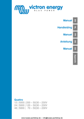 Victron energy Quattro 24/5000/120-50/30-230V Manual