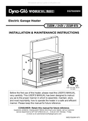 Dyna-Glo EG7500WH Instrucciones De Instalación Y Mantenimiento