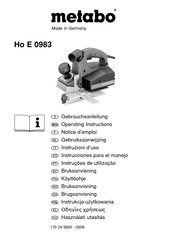 Metabo Ho E 0983 Instrucciones Para El Manejo